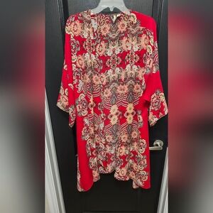 Cato Red Floral Kimono
